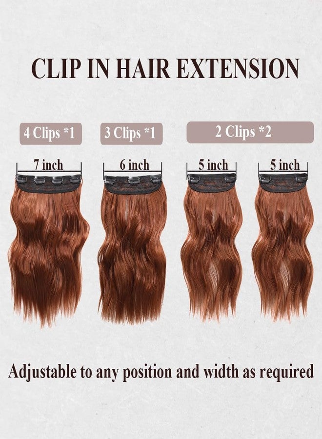 Colorful Queen Auburn Hair Extensions Clip ins for Women Cooper Red Clip in Hair Extensions 4PCS 10 Inch Short Curly Wavy Thick Syntheitc Hairpieces - Image 3